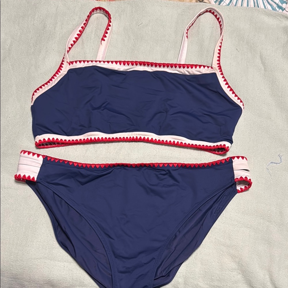 Vineyard Vines Navy and Red Women's Swim Set